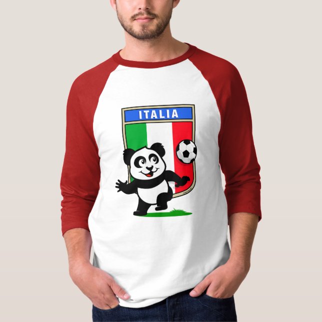 T-shirt Panda de football d'Italie (chemises légères) (Devant)