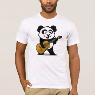 T-shirt Panda de guitare (chemises légères)