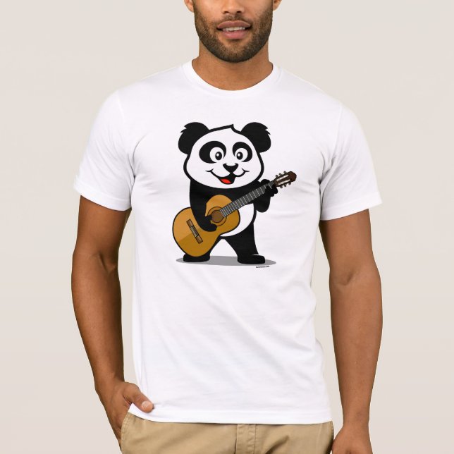 T-shirt Panda de guitare (chemises légères) (Devant)