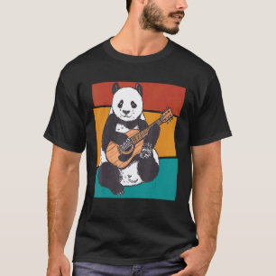 T-shirt Panda de guitare vintage