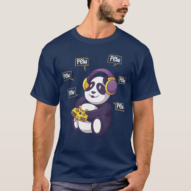T-shirt Panda de jeu vidéo Panda ours drôle (Devant)
