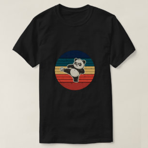 T-shirt Panda de Karaté Rétro Arts Martiaux Coucher de Sol