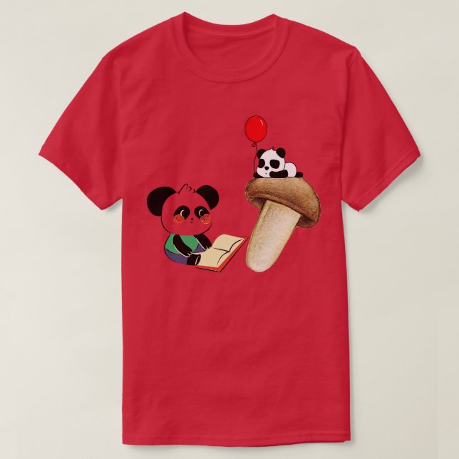 T-shirt Panda de lecture amusante (Design devant)