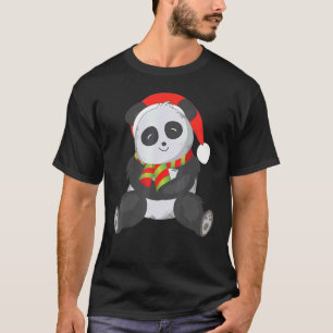 T-shirt Panda de Noël Animaux de vacances d'hiver