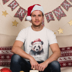 T-shirt Panda de Noël, personnalisable