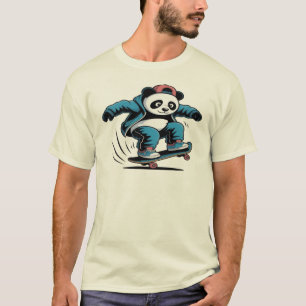 T-shirt Panda de skateboard