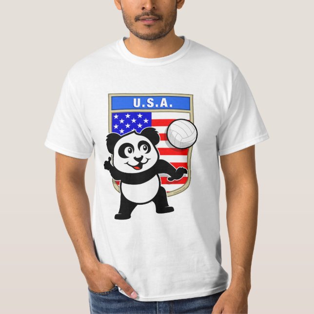 T-shirt Panda de volley-ball américain (Devant)