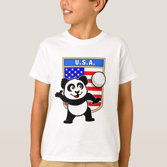 T-shirt Panda de volley-ball américain (Devant)