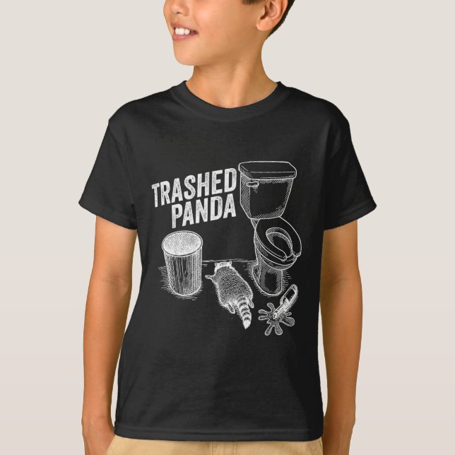 T-shirt Panda Dégradé Drôle de Raton Laveur Ivre  (Devant)