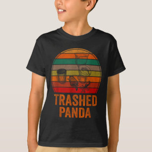 T-shirt Panda Dégradé Drôle de Raton Laveur Ivre Vintage D