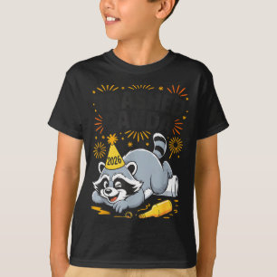 T-shirt Panda Dégradé Nouvel An 2026 Drôle Raton Laveur Iv