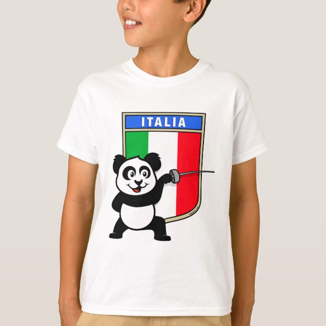 T-shirt Panda d'escrime en Italie (Devant)