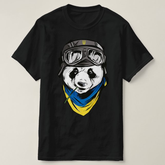 T-shirt Panda drapeau ukrainien souvenir ukrainien ukraini (Design devant)