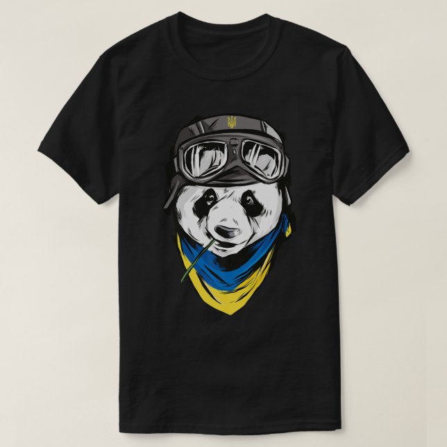 T-shirt Panda drapeau ukrainien souvenir ukrainien ukraini (Design devant)