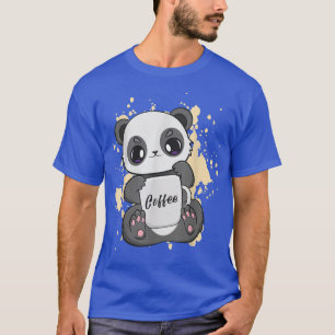 T-shirt Panda Drinking Coffee Kawaii Bear Cub Moka Barista