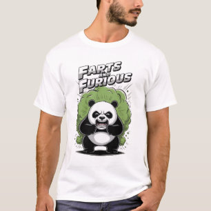 T-shirt Panda drôle ayant du mal à péter sur un