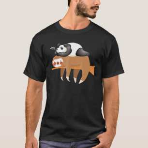 T-shirt Panda drôle dormant sur la conception de paresseux