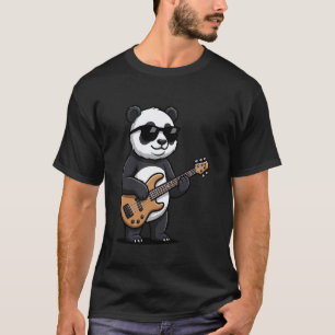 T-shirt Panda drôle jouant de la guitare basse