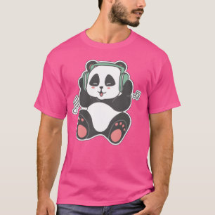 T-shirt Panda écouter de la musique ami