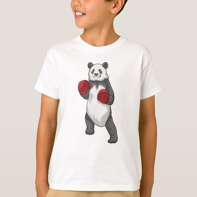 T-shirt Panda en boîte avec gants de boxe (Devant)