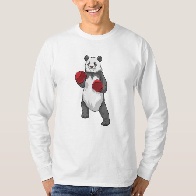 T-shirt Panda en boxeur avec des gants de boxe (Devant)