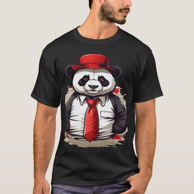 T-shirt Panda en costume (Devant)