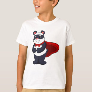 T-shirt Panda en héros avec Masque et Cap