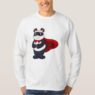 T-shirt Panda en héros avec Masque et Cap