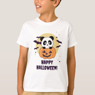 T-shirt Panda En Pandas Douces Citrouilles Bonne Halloween