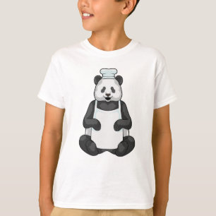 T-shirt Panda en tant que chef avec casquette Cuisine