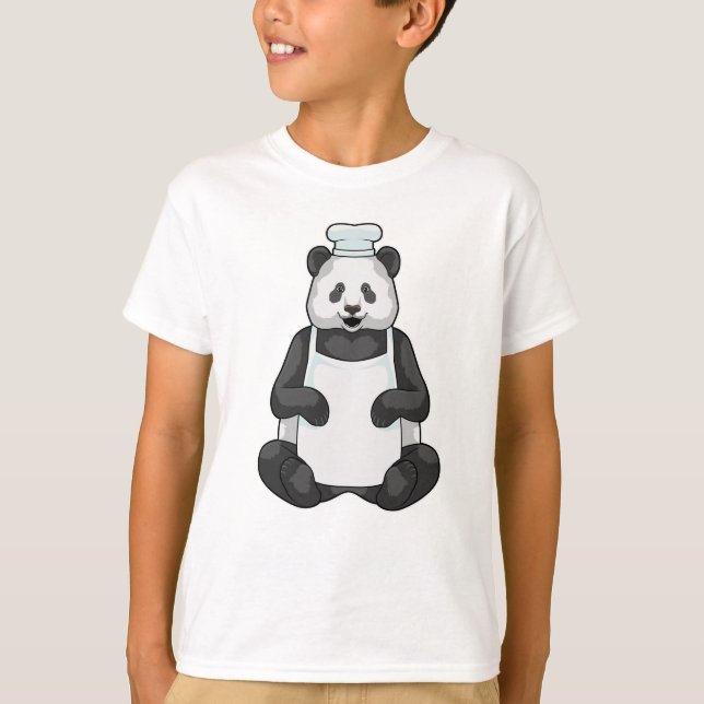 T-shirt Panda en tant que chef avec casquette Cuisine (Devant)