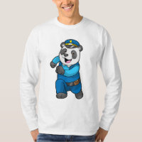 Panda en tant qu'officier de police avec casquette