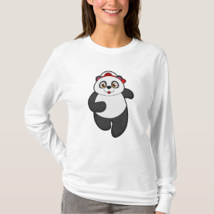 T-shirt Panda en train de courir avec une casquette