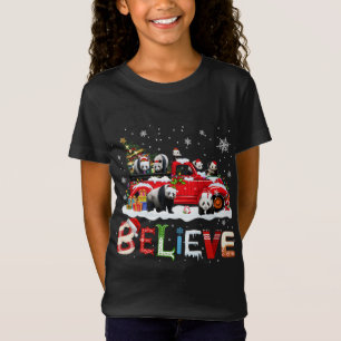T-Shirt Panda équitation Camion Rouge Arbre de Noël Croire