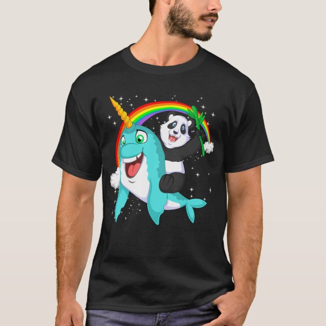 T-shirt panda équitation narwhal (Devant)