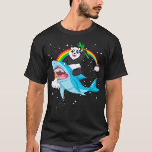T-shirt panda équitation requin