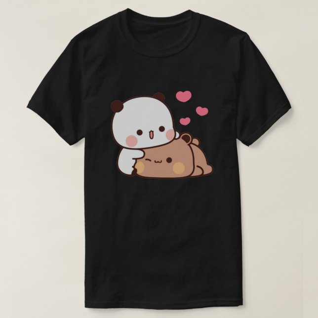 T-shirt Panda Et Brownie Bear Couple (Design devant)