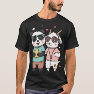 T-shirt Panda et chèvre meilleurs amis – Amitié d'animaux