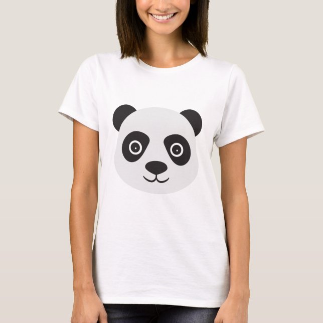 T-shirt Panda Face Ours noir et blanc (Devant)