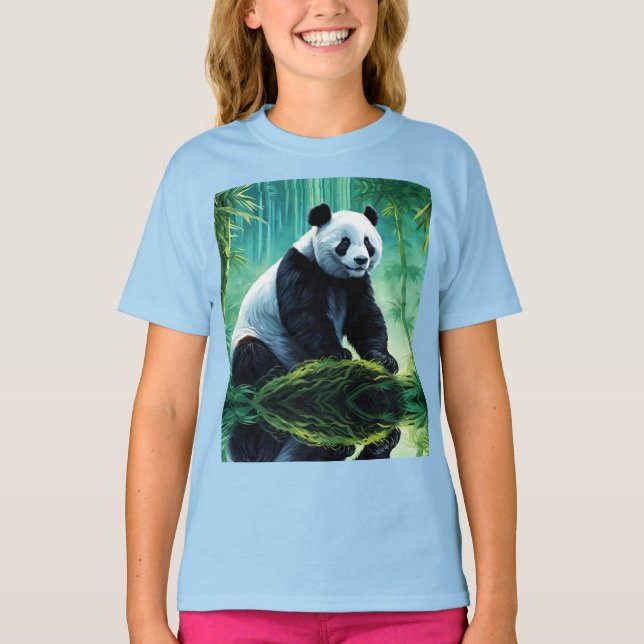T-shirt Panda géant dans la forêt de Bamboo (Devant)