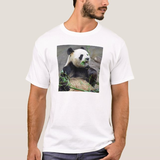 T-shirt Panda géant mangeant du bambou (Devant)