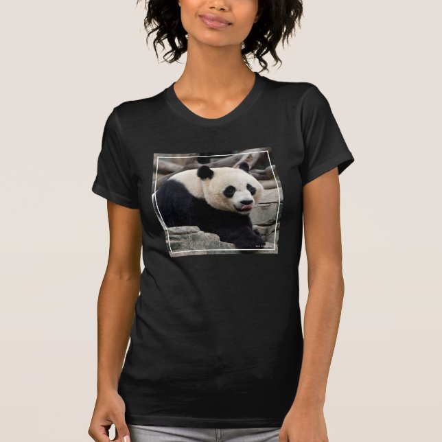 T-shirt Panda géant sur des roches (Devant)
