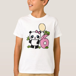 T-shirt Panda Girl 6e anniversaire