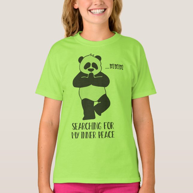 T-shirt Panda Girl Green (Devant)