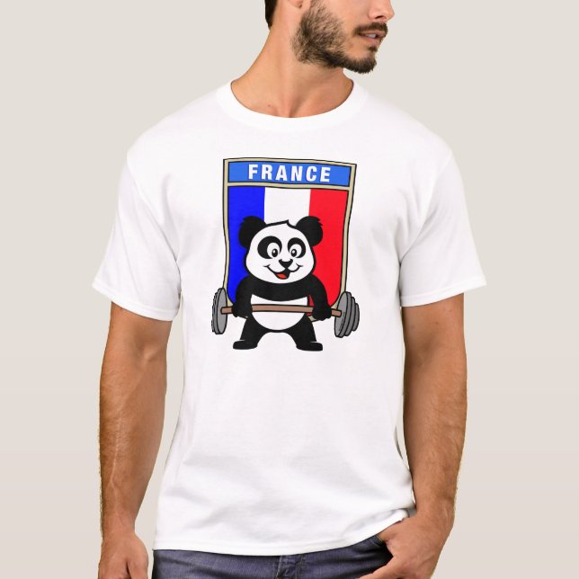 T-shirt Panda haltérophilie France (Devant)