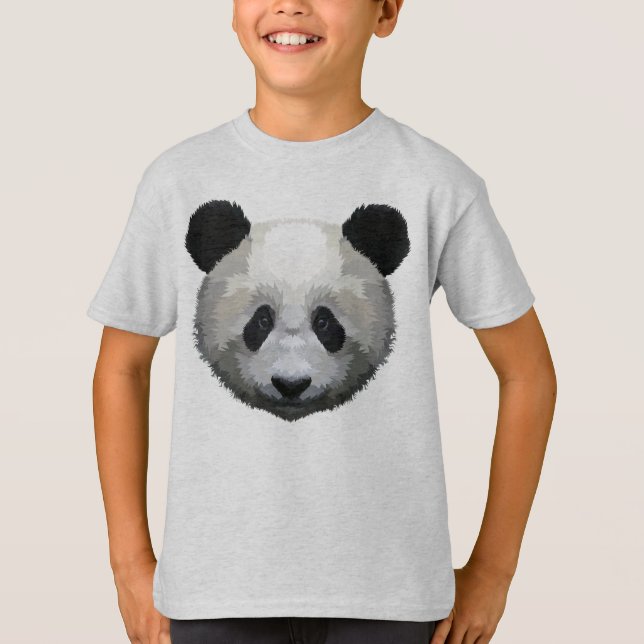 T-shirt Panda Head on Geometry Pop Art Style (Devant)