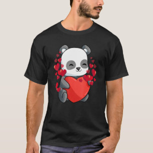 T-shirt Panda Heart Saint-Valentin Animal Bear Hearts Day