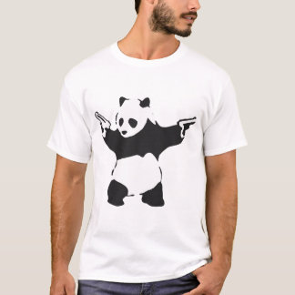 T-shirt Panda Holding Guns 2014 - Graffiti Banksy