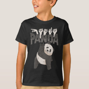 T-shirt Panda Ily geste de la main en langue des signes am
