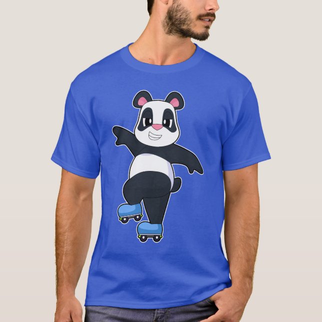T-shirt Panda Inline skating Inline skates Sports (Devant)